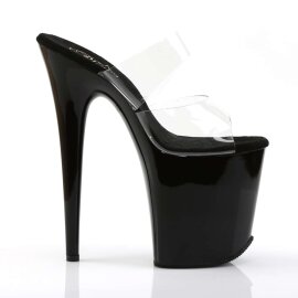 Pleaser Zapato Abierto FLAMINGO-802 Negro Transparente EU-38 / US-8
