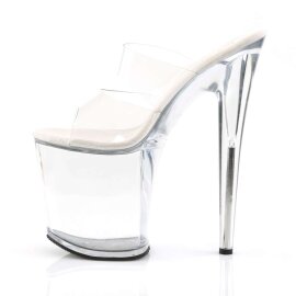 Pleaser Zapato Abierto FLAMINGO-802 Plata Transparente EU-42 / US-12