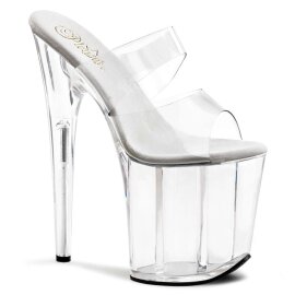 Pleaser Zapato Abierto FLAMINGO-802 Plata Transparente...