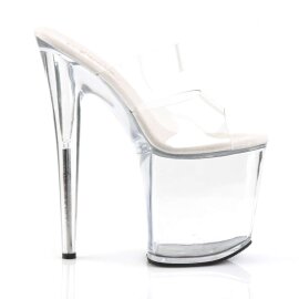 Pleaser Zapato Abierto FLAMINGO-802 Plata Transparente EU-35 / US-5