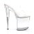 Pleaser Zapato Abierto FLAMINGO-802 Plata Transparente EU-35 / US-5