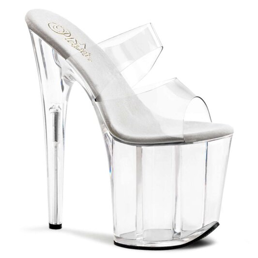 Pleaser Zapato Abierto FLAMINGO-802 Plata Transparente EU-39 / US-9
