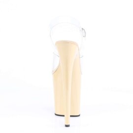Pleaser Sandalia de Tacón FLAMINGO-808 Transparente Crema EU-35 / US-5