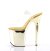 Pleaser Sandalia de Tacón FLAMINGO-808 Transparente Dorado Metalizado EU-35 / US-5