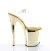 Pleaser Sandalia de Tacón FLAMINGO-808 Transparente Dorado Metalizado EU-35 / US-5