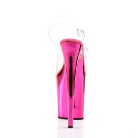 Pleaser Sandalia de Tacón FLAMINGO-808 Transparente Rosa Metalizado EU-35 / US-5