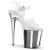 Pleaser Sandalia de Tacón FLAMINGO-808 Plata Transparente Metalizado EU-38 / US-8
