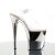 Pleaser Sandalia de Tacón FLAMINGO-808 Plata Transparente Metalizado EU-38 / US-8
