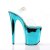 Pleaser Sandalia de Tacón FLAMINGO-808 Transparente Turquesa Metalizado EU-35 / US-5