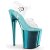 Pleaser Sandalia de Tacón FLAMINGO-808 Transparente Turquesa Metalizado EU-38 / US-8