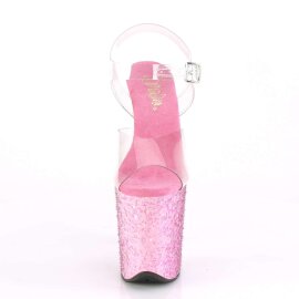 Pleaser Sandalia de Tacón FLAMINGO-808CF Transparente Rosa EU-35 / US-5