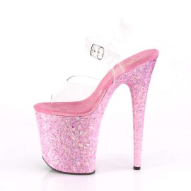 Pleaser Sandalia de Tacón FLAMINGO-808CF Transparente Rosa EU-35 / US-5