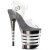 Pleaser Sandalia de Tacón FLAMINGO-808CHLN Transparente Metalizado Negro EU-35 / US-5