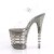 Pleaser Sandalia de Tacón FLAMINGO-808CHLN Transparente Metalizado Negro EU-35 / US-5