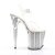 Pleaser Sandalia de Tacón FLAMINGO-808G Plata Transparente Purpurina EU-35 / US-5