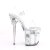Pleaser Sandalia de Tacón FLAMINGO-808GF Plata Transparente Multi Purpurina EU-37 / US-7