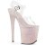 Pleaser Sandalia de Tacón FLAMINGO-808LG Plata Transparente Multi Purpurina EU-40 / US-10