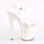 Pleaser Sandalia de Tacón FLAMINGO-808LG Plata Transparente Multi Purpurina EU-39 / US-9