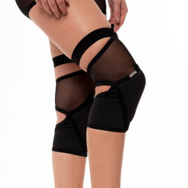 Paradise Chick Protectores de Rodillas Polecious Malla Negro S