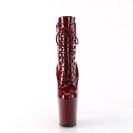 Pleaser FLAMINGO-1020 Plateau Ankle Boots Patent Burgundy EU-41 / US-11