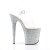 Pleaser Sandalia de Tacón FLAMINGO-808LG Plata Transparente Multi Purpurina EU-39 / US-9
