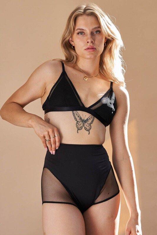 Lunalae Shorts High Waist Carla Malla Negra S