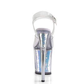 Pleaser Sandalia de Tacón FLAMINGO-808MC Transparente Lavanda Metalizado EU-38 / US-8
