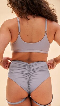 Lunalae Shorts High Waist Kehlani Gris XS