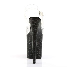 Pleaser Sandalia de Tacón FLAMINGO-808MG Negro Transparente EU-41 / US-11