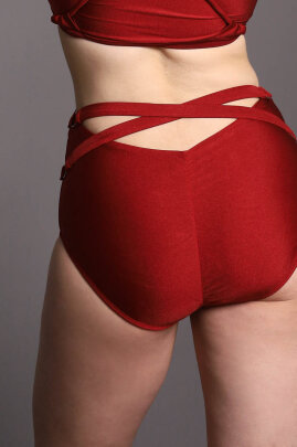 Zasha Polewear Shorts Cintura Alta Elle Vino XL