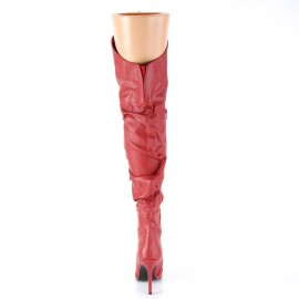 Pleaser CLASSIQUE-3011 Bota Alta Cuero Sintético Rojo EU-39 / US-9