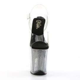 Pleaser Sandalia de Tacón FLAMINGO-808SRS Plata Transparente EU-35 / US-5