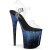 Pleaser Sandalia de Tacón FLAMINGO-808SS Negro Transparente Azul Multi Purpurina EU-35 / US-5