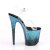 Pleaser Sandalia de Tacón FLAMINGO-808SS Negro Transparente Azul Multi Purpurina EU-35 / US-5