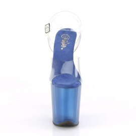 Pleaser Sandalia de Tacón FLAMINGO-808T Transparente Azul EU-35 / US-5