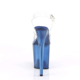 Pleaser Sandalia de Tacón FLAMINGO-808T Transparente Azul EU-35 / US-5