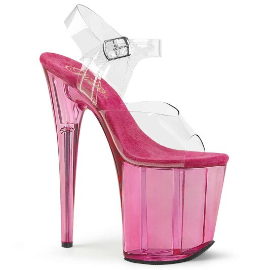 Pleaser Sandalia de Tacón FLAMINGO-808T Transparente Rosa EU-35 / US-5