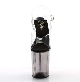 Pleaser Sandalia de Tacón FLAMINGO-808T Plata Transparente Ahumado EU-35 / US-5