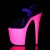 Pleaser Sandalia de Tacón FLAMINGO-808UV Transparente Rosa Claro Neón EU-35 / US-5