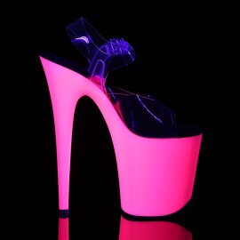 Pleaser Sandalia de Tacón FLAMINGO-808UV Transparente Rosa Claro Neón EU-37 / US-7