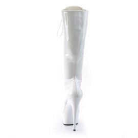 Pleaser Bota DELIGHT-2023 Blanco Elástico Piel Sintética EU-40 / US-10