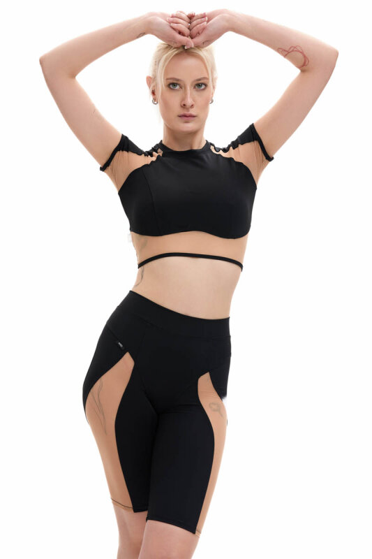 MÆD Pantalones Cortos de Biker Laecker 1.0 Negro + Nude S