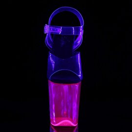 Pleaser Sandalia de Tacón FLAMINGO-808UVT Transparente Rosa Claro Neón EU-35 / US-5