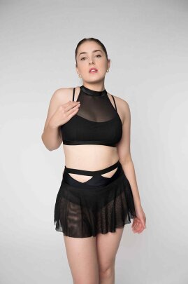 Zasha Polewear Pantalones Cortos Tiro Alto Layla Negro M