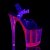 Pleaser Sandalia de Tacón FLAMINGO-808UVT Transparente Rosa Claro Neón EU-38 / US-8