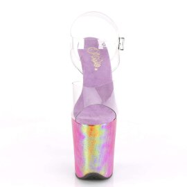 Pleaser Sandalia de Tacón FLAMINGO-808WR Transparente Lila Holograma EU-35 / US-5