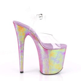 Pleaser Sandalia de Tacón FLAMINGO-808WR Transparente Lila Holograma EU-35 / US-5