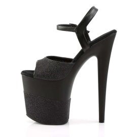 Pleaser Sandalia de Tacón FLAMINGO-809-2G Purpurina Negra EU-37 / US-7