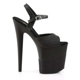 Pleaser Sandalia de Tacón FLAMINGO-809-2G Purpurina Negra EU-37 / US-7