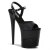 Pleaser Sandalia de Tacón FLAMINGO-809-2G Purpurina Negra EU-37 / US-7